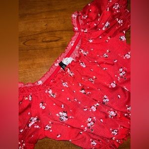 Red Strapless Women’s Small Cropped Shirt